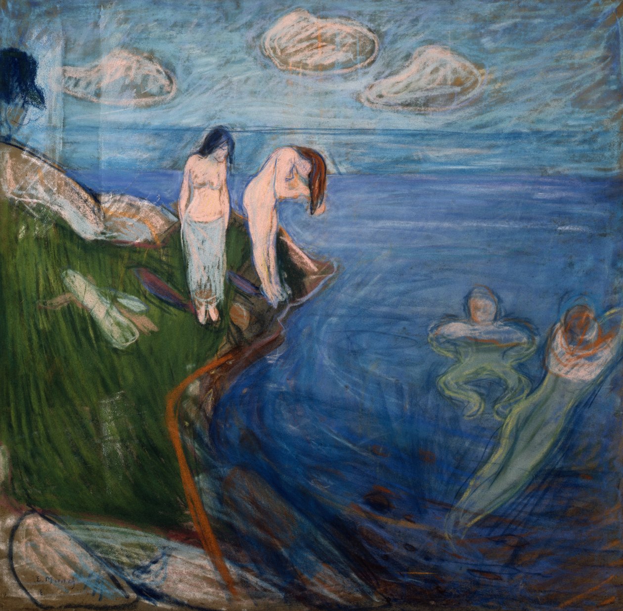 Mulheres que tomam banho de Edvard Munch