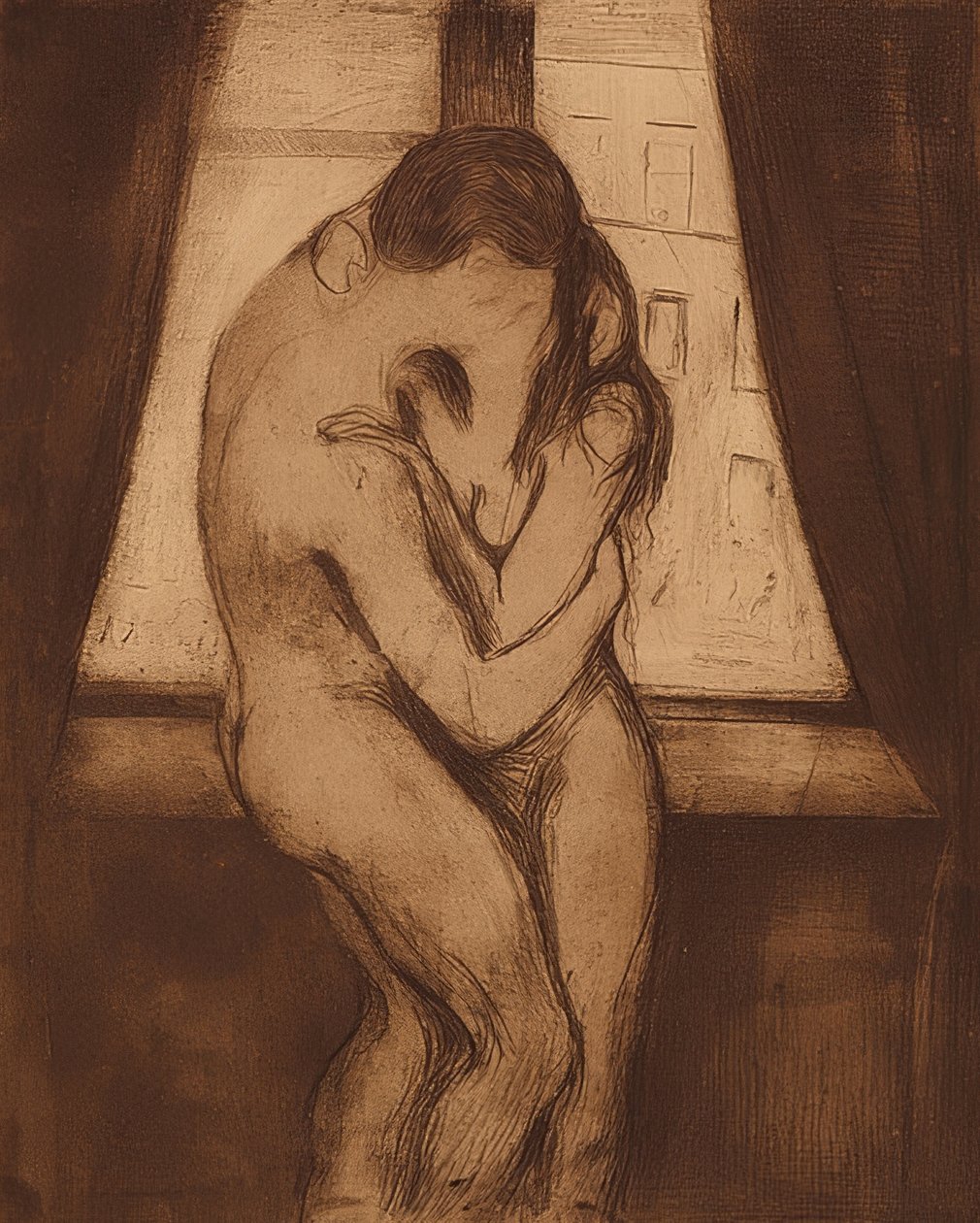 O beijo. 1895 de Edvard Munch