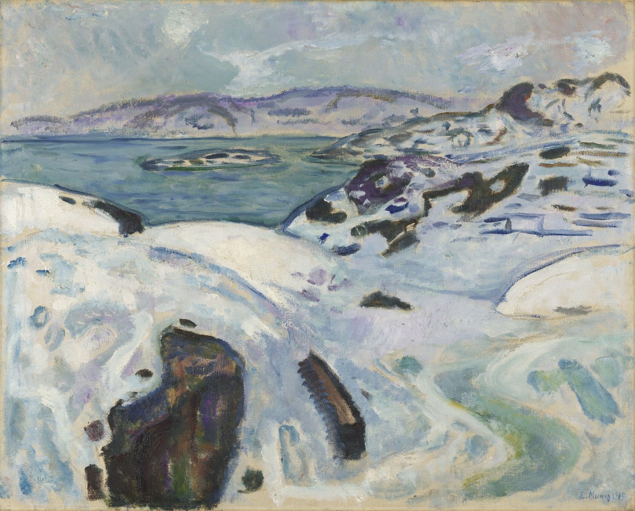 Inverno no fiorde de Edvard Munch