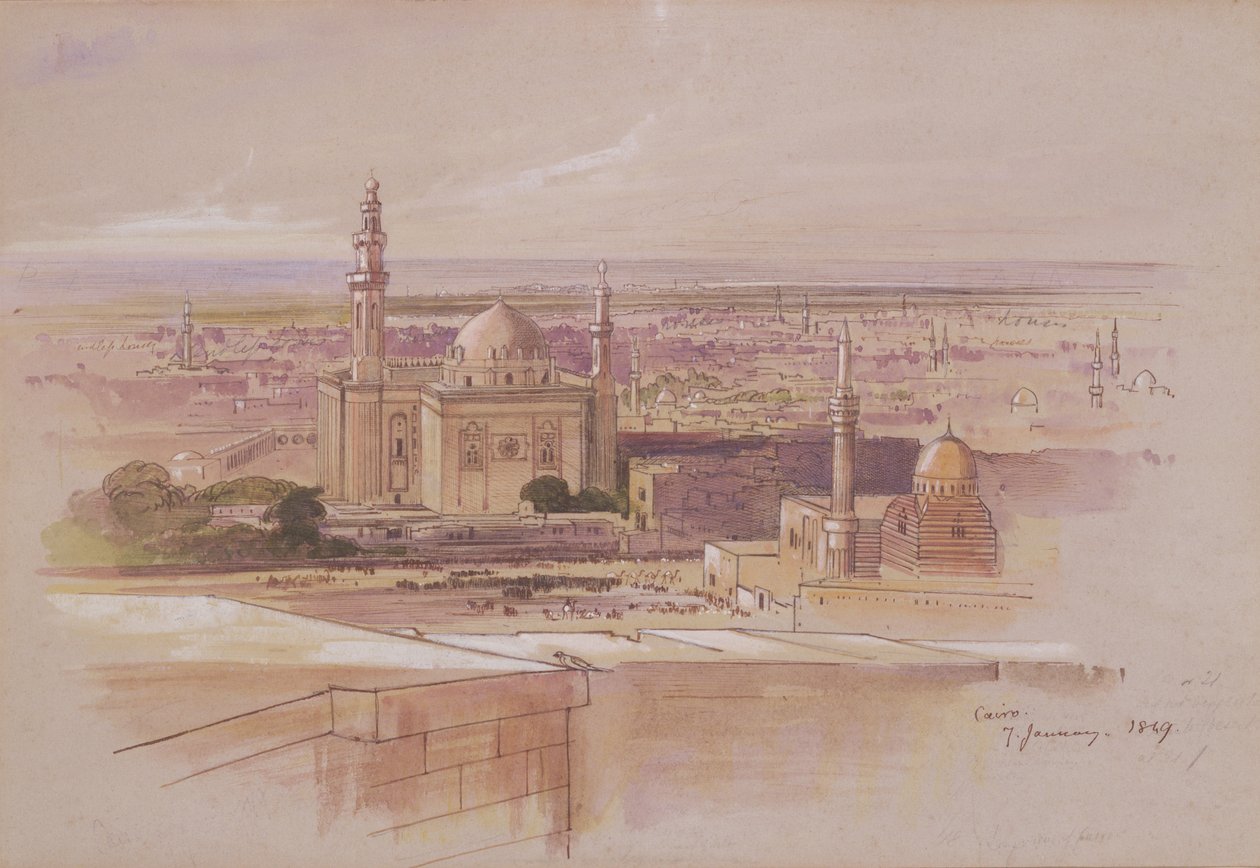 Mesquita de Agra, Cairo, 1849 de Edward Lear