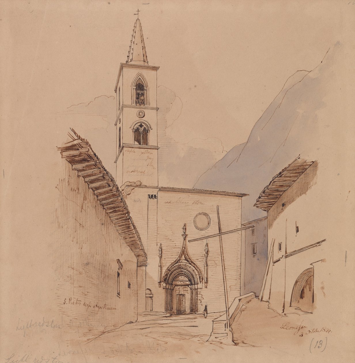 São Pedro dos Agostinianos. Leonessa. de Edward Lear
