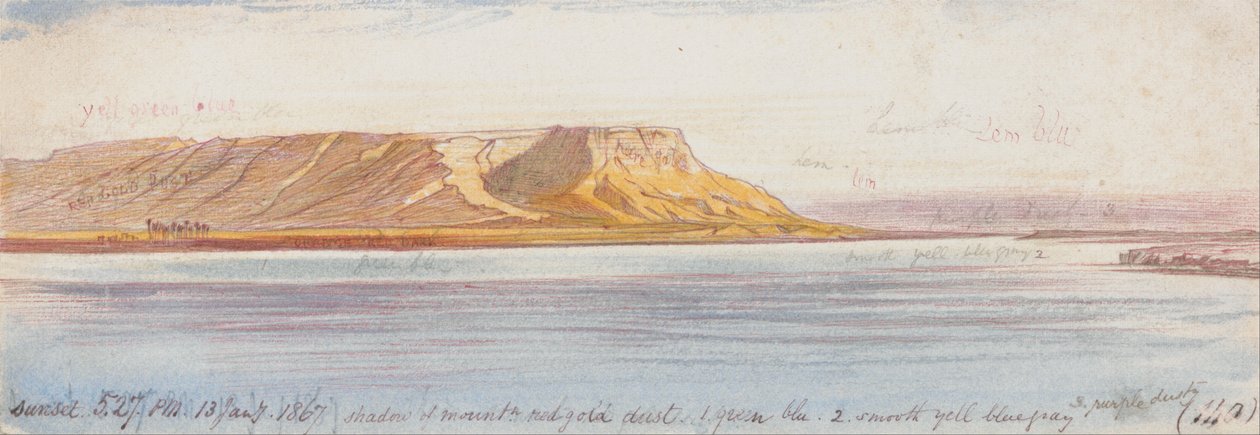 Pôr do sol ao longo do Nilo de Edward Lear