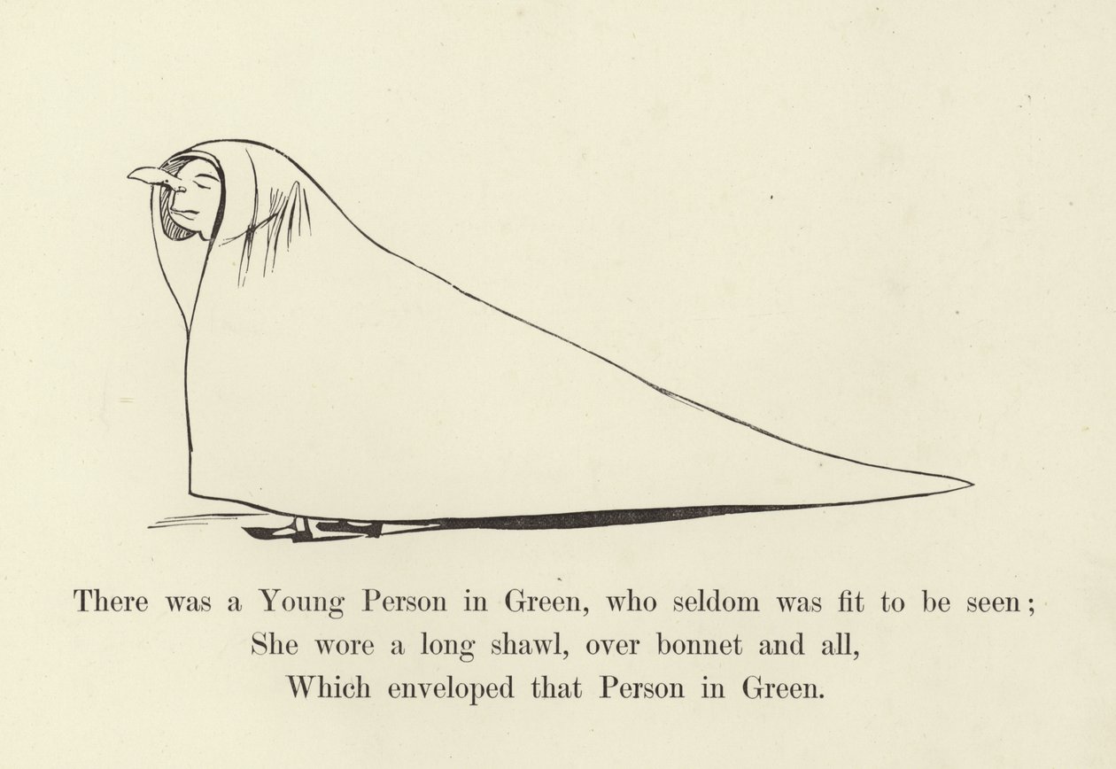 Havia um Jovem em Verde, que raramente estava em condições de ser visto de Edward Lear