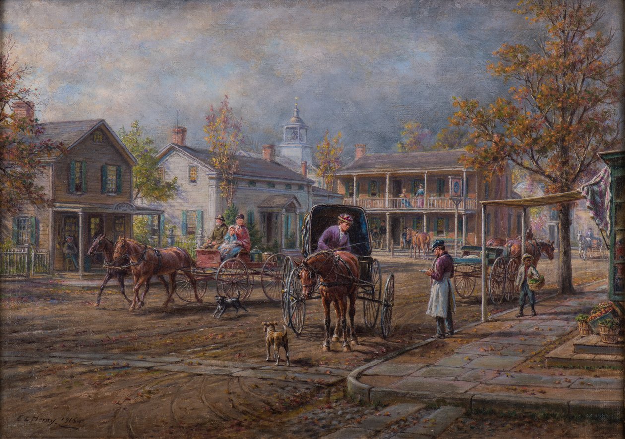 Uma rua da vila, 1916 de Edward Lamson Henry