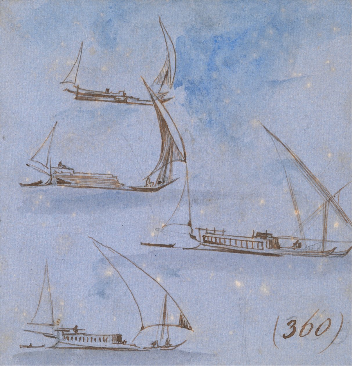 Estudos de barcos no Nilo de Edward Lear