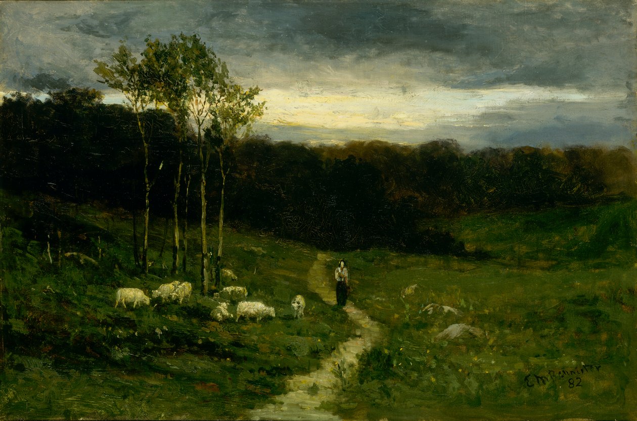 Mulher descendo o caminho, 1882. de Edward Mitchell Bannister