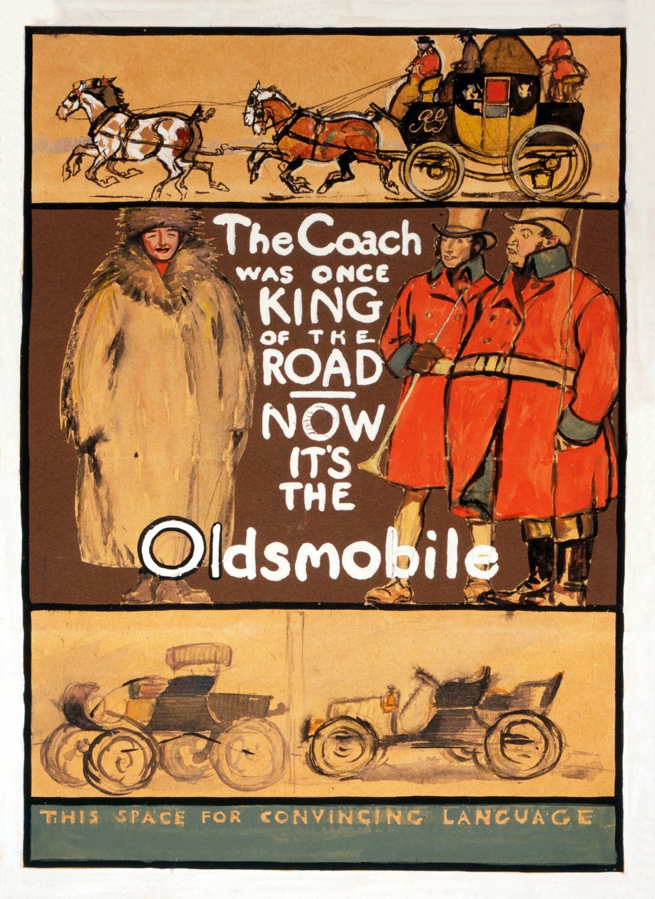 Anúncio para Oldsmbile, pub. 1910 de Edward Penfield