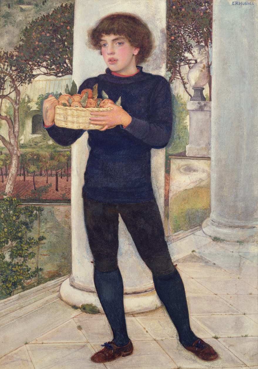Uma cesta de laranjas de Edward Robert Hughes