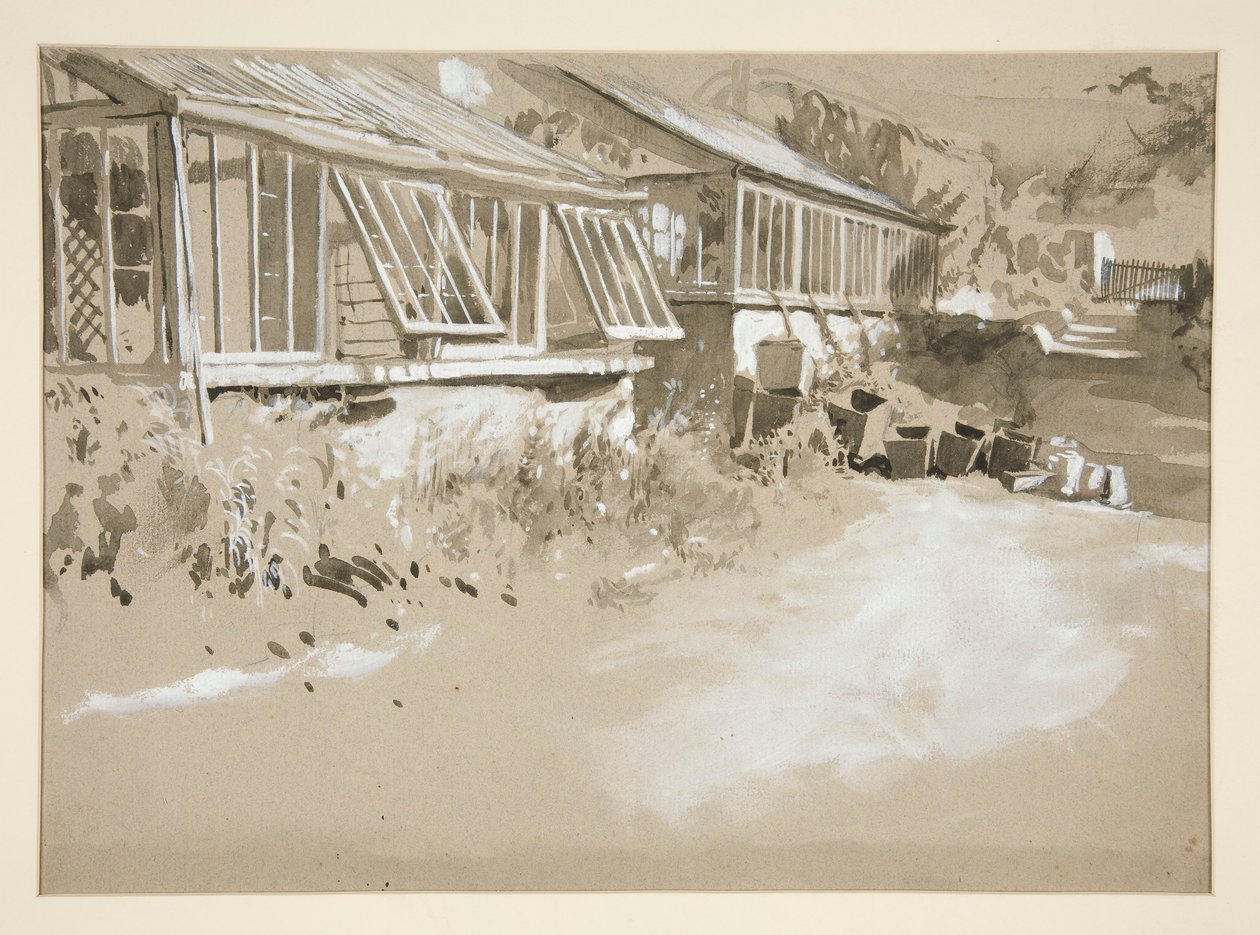 Barracas e arbustos de Edwin Austin Abbey