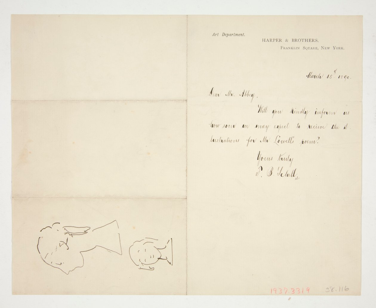 Dois esboços de um busto de Edwin Austin Abbey