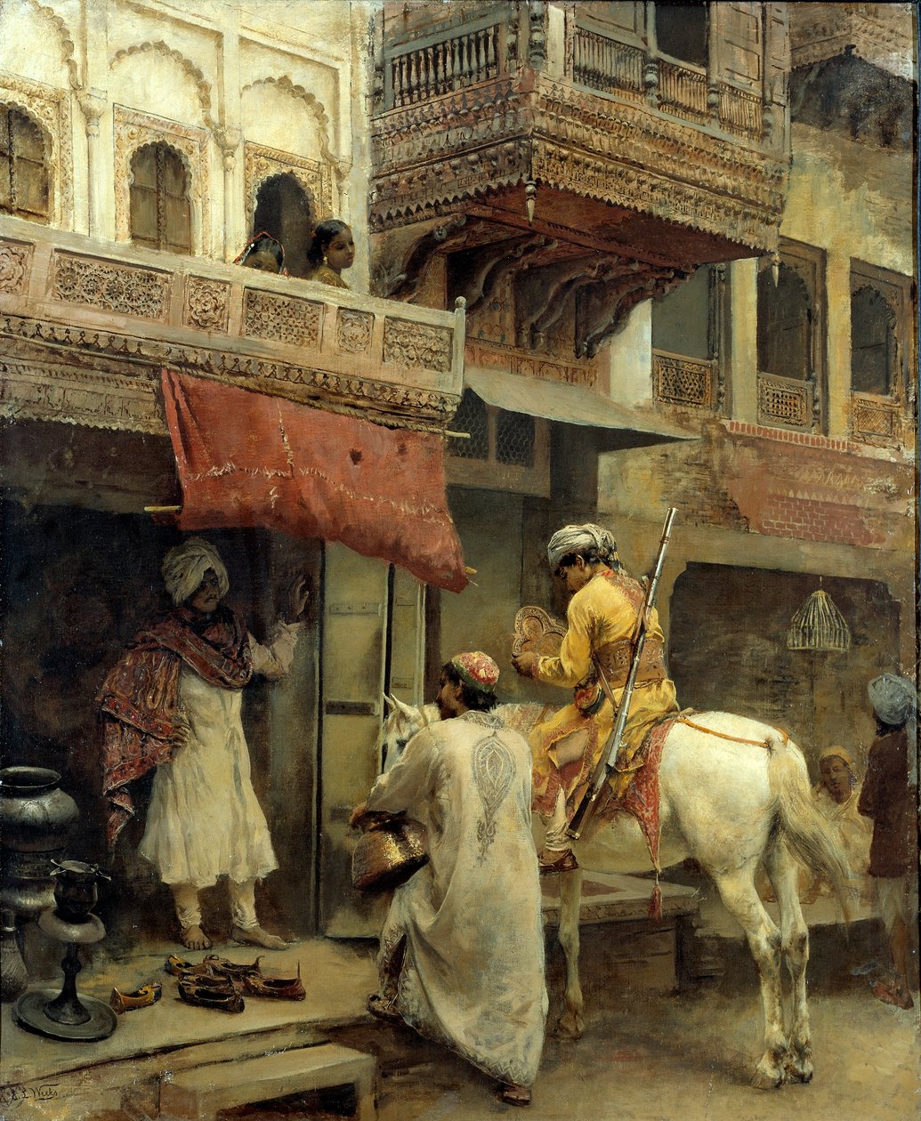 Cena de rua na Índia de Edwin Lord Weeks