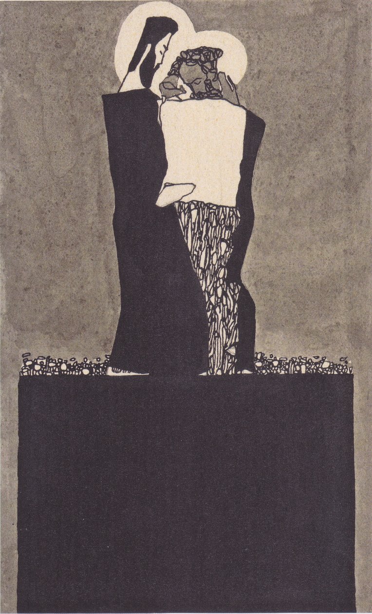 Dois homens com Nimbenn de Egon Schiele