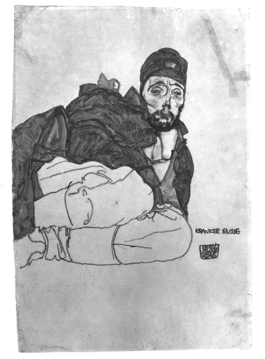 Um russo doente, 1915 de Egon Schiele