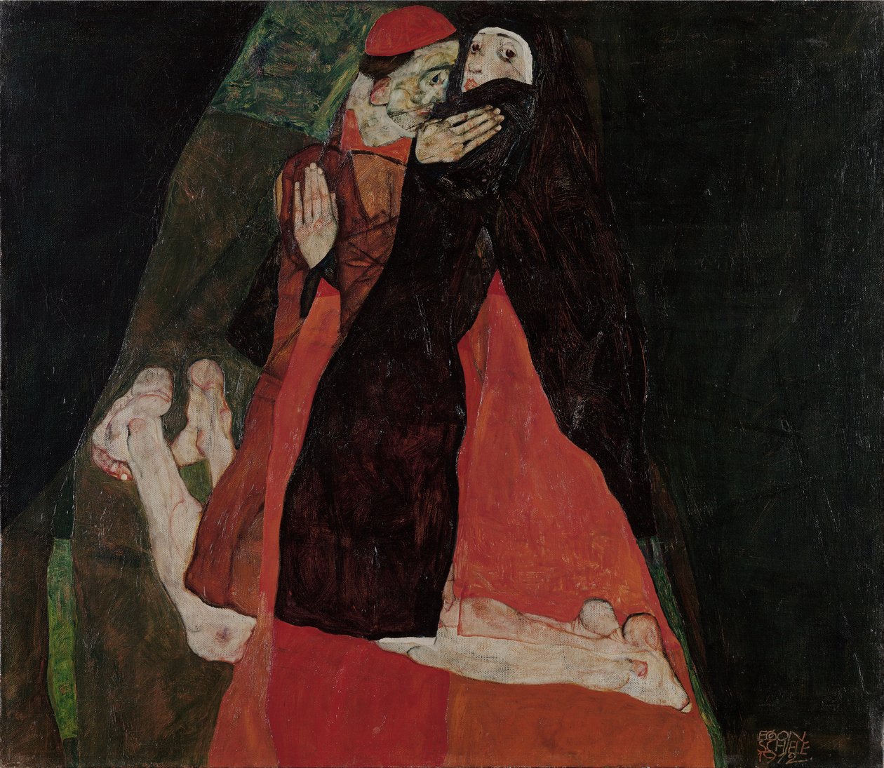 Cardeal e Freira (Carícia) de Egon Schiele