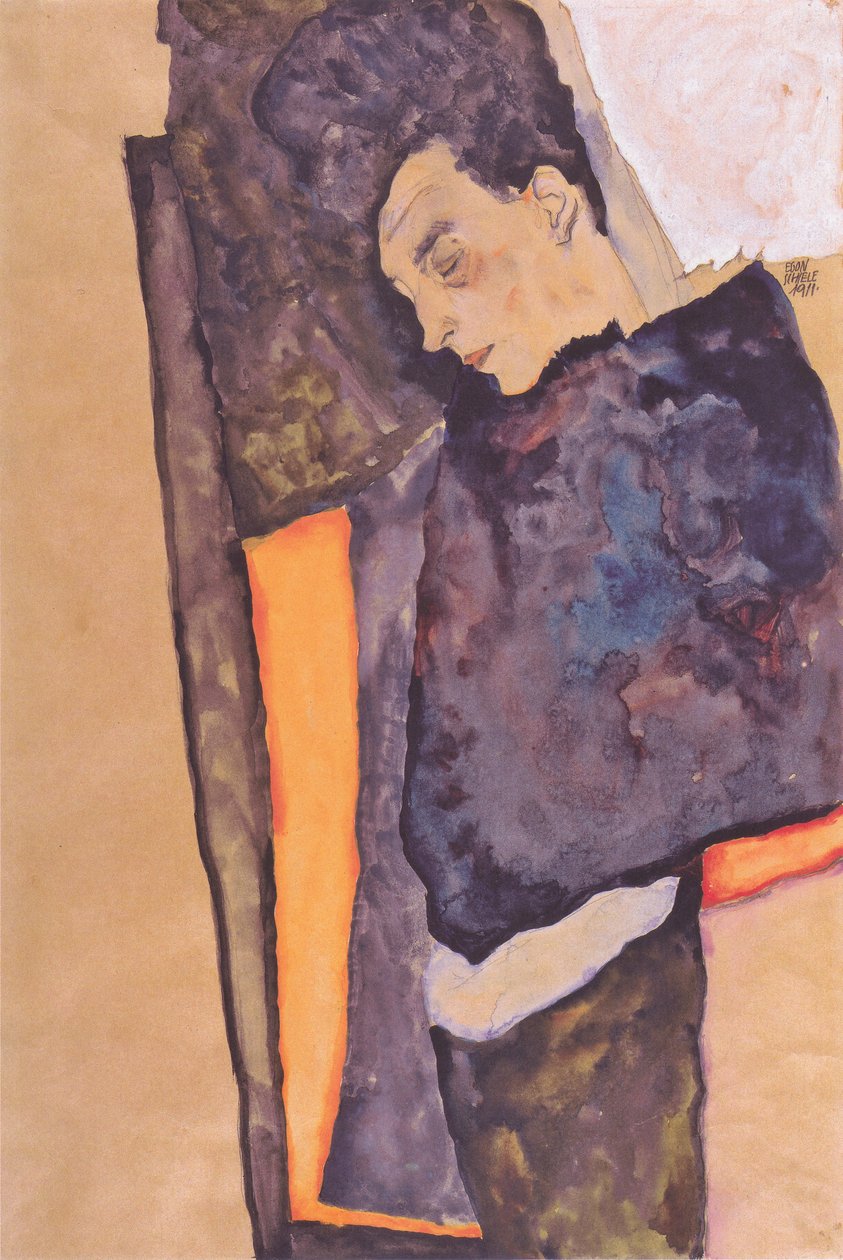 A mãe adormecida do artista de Egon Schiele