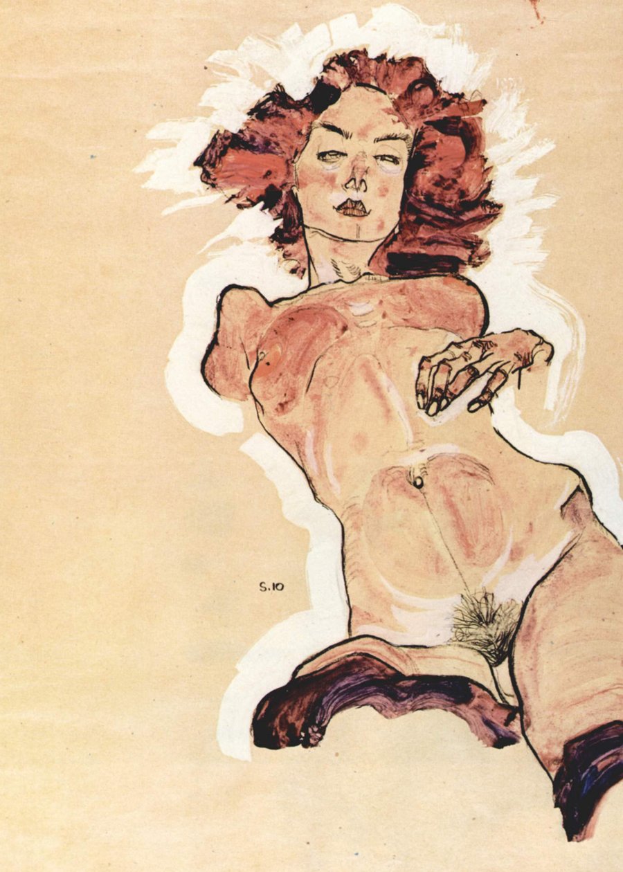 Nu feminino de Egon Schiele