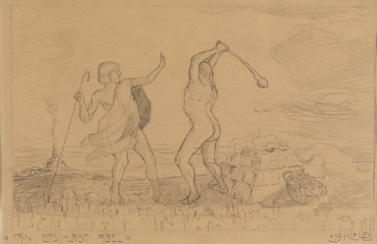 Caim mata Abel de Egon Schiele
