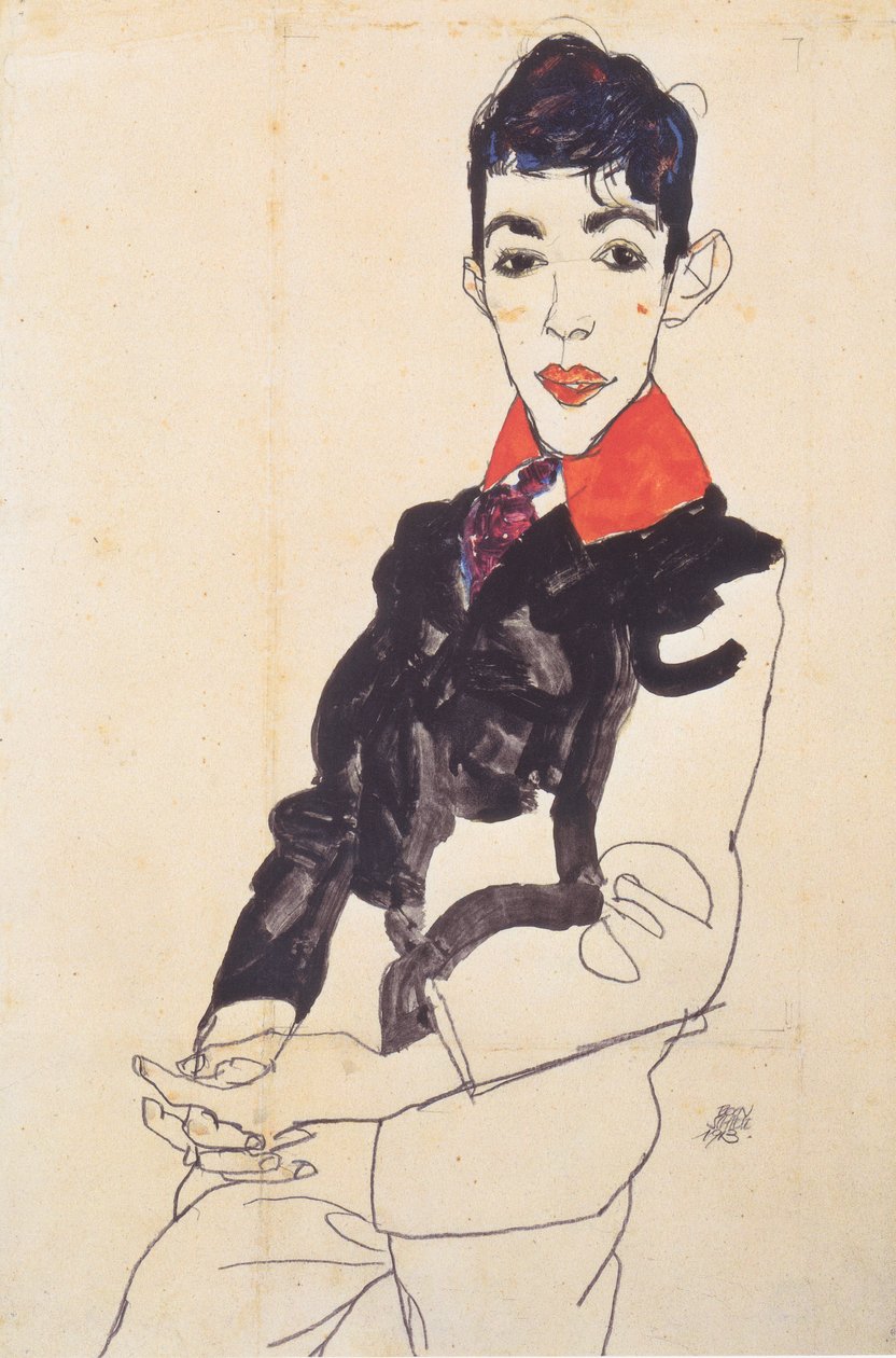 Menino, retrato, erich, lederer de Egon Schiele