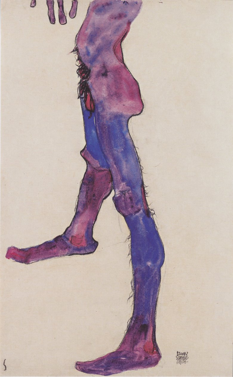 Torso do abdômen masculino de Egon Schiele