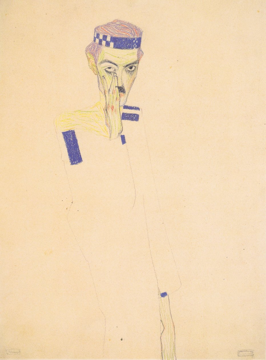 Auto-retrato com bandana de Egon Schiele