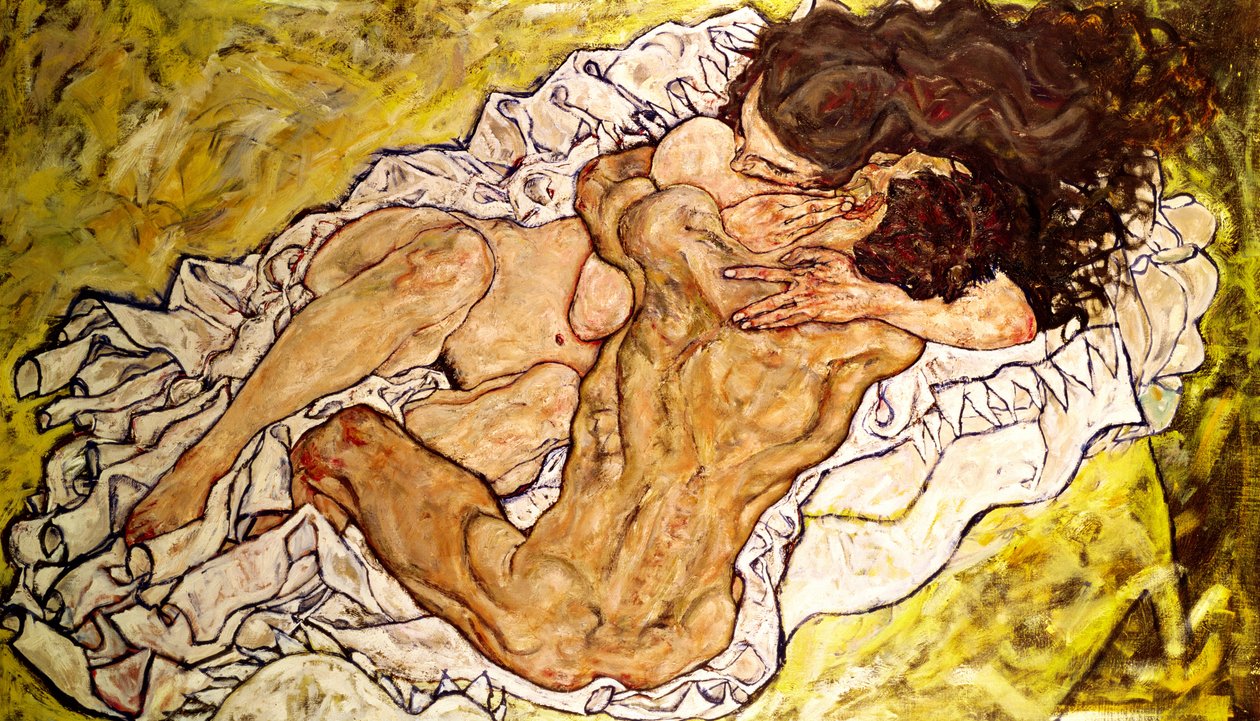 O Abraço, 1917 de Egon Schiele