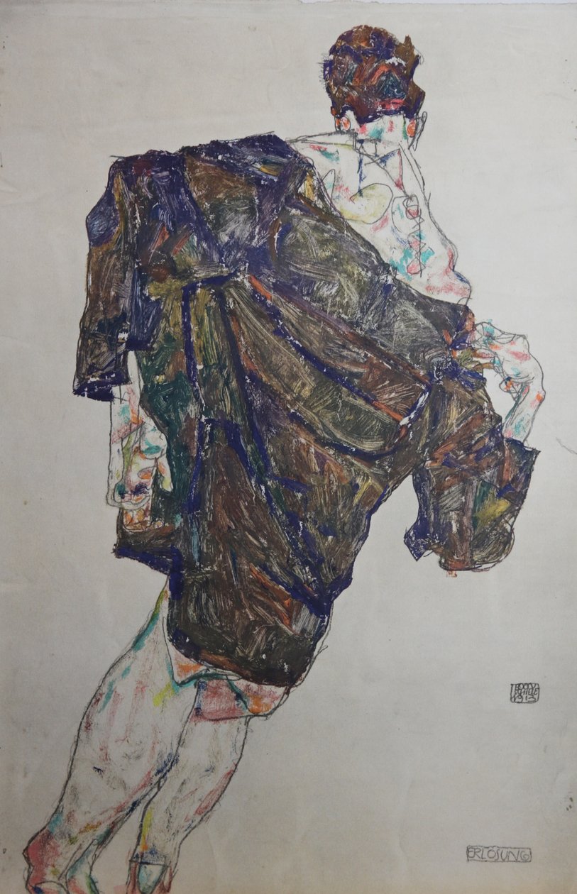 Figura com Manto, 1913. de Egon Schiele