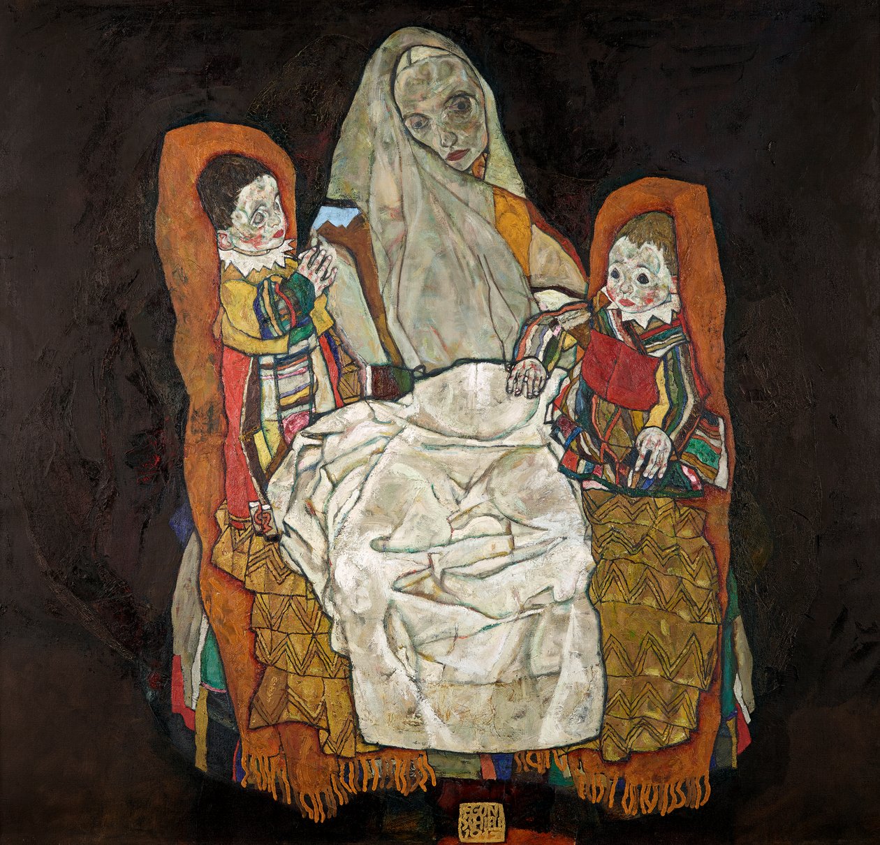 Mãe com dois filhos III de Egon Schiele