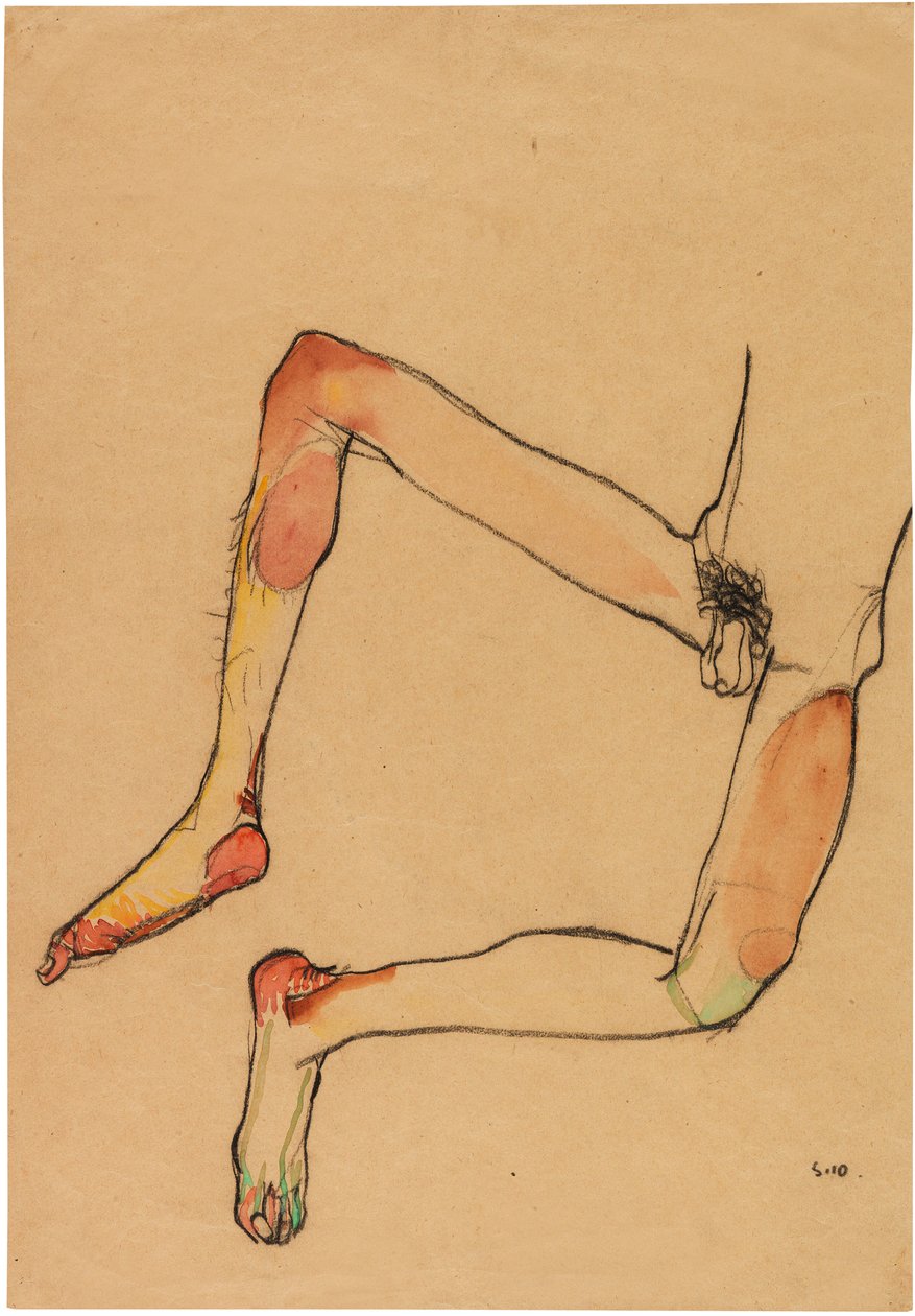 Abdômen masculino nu, 1910. de Egon Schiele