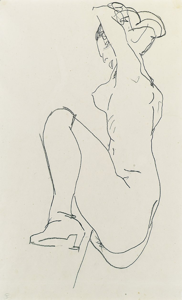 Prostrado nu feminino, 1913 de Egon Schiele