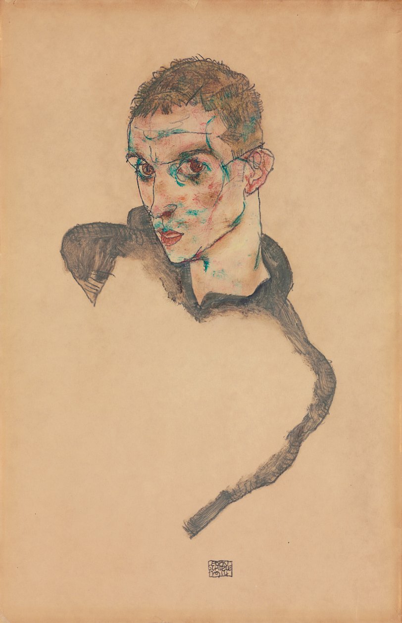 Auto-retrato; Auto-retrato, 1914 de Egon Schiele