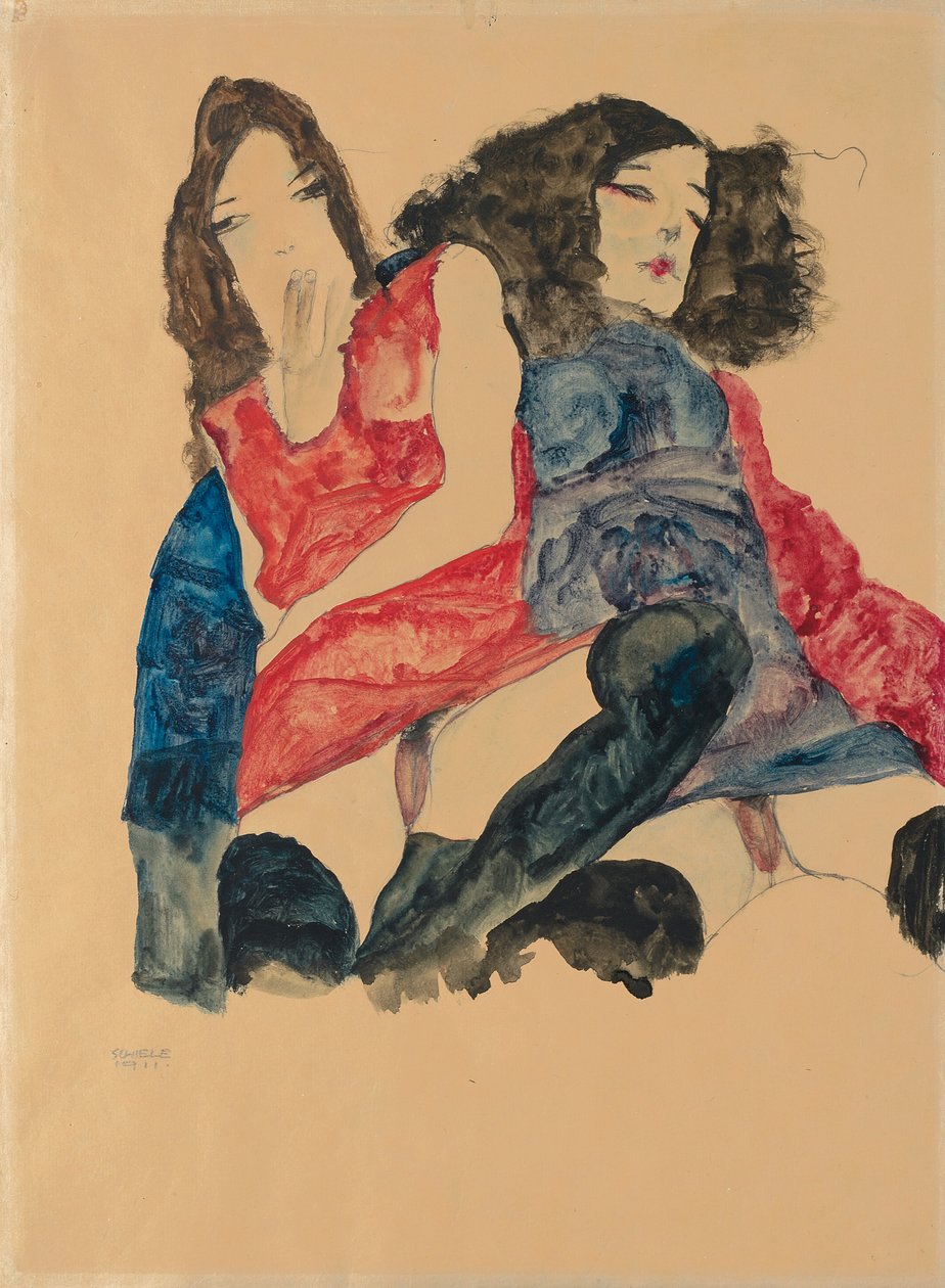 Duas garotas; Duas meninas, 1911 de Egon Schiele