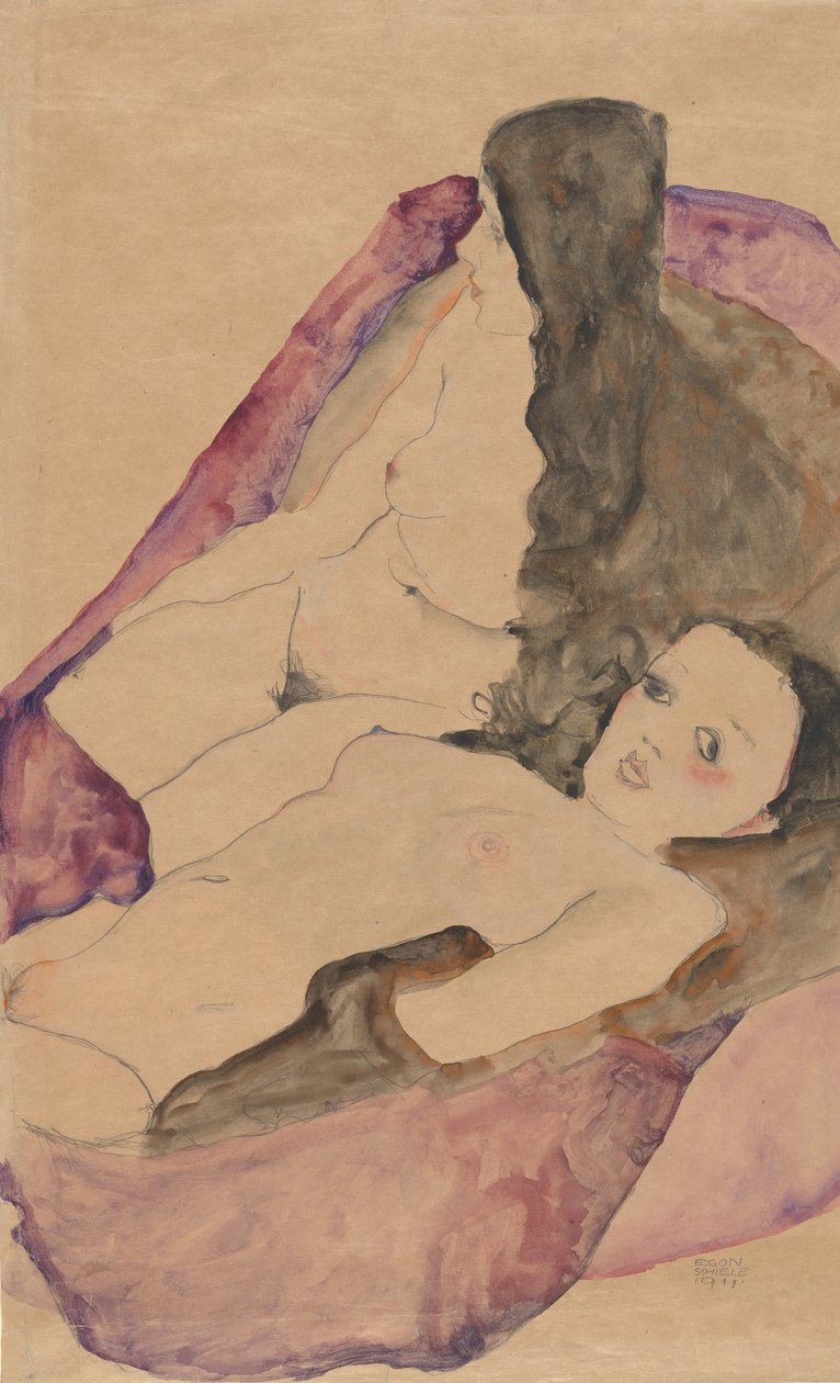 Dois nus reclinados, 1911. de Egon Schiele
