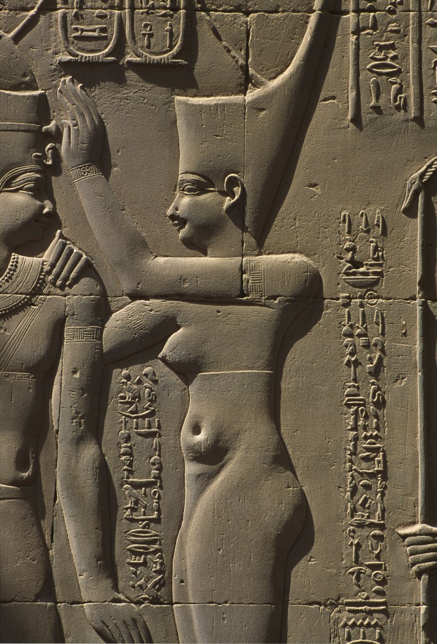 Detalhe, de, um, alívio, pedra de Egyptian