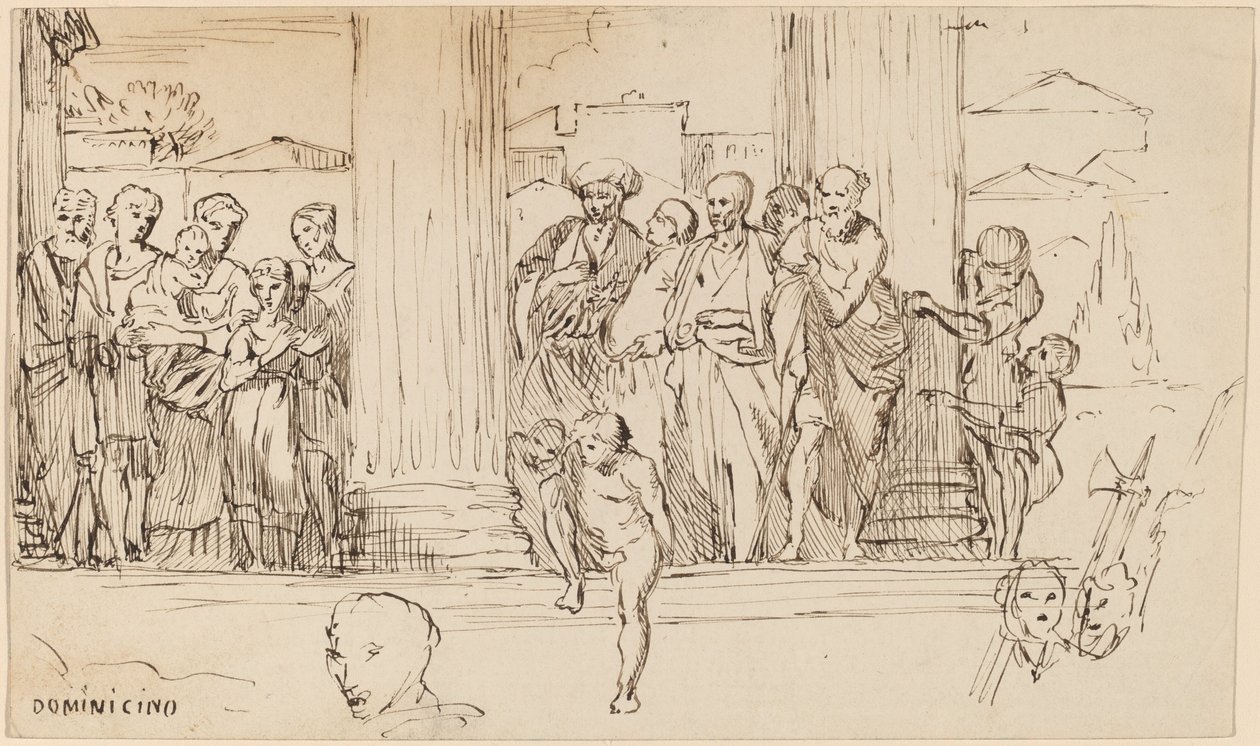 Estude depois de Domenichino de Elihu Vedder