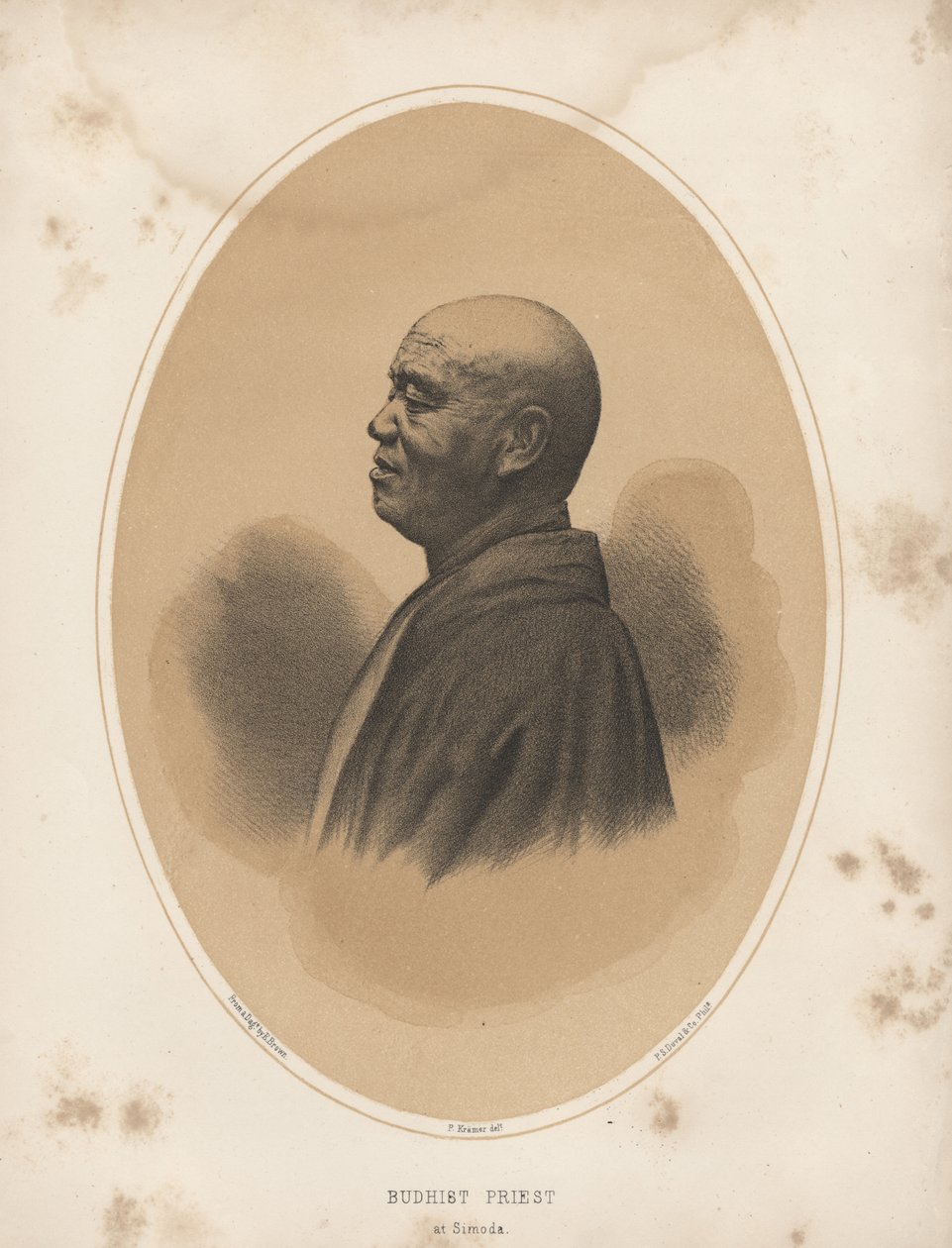 Padre Budista em Simoda, 1855 de Eliphalet Brown