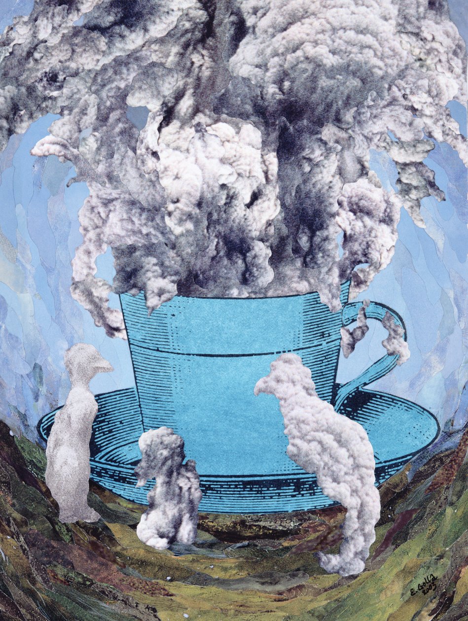 Chá da tarde, 2003 (colagem) de Ellen Golla