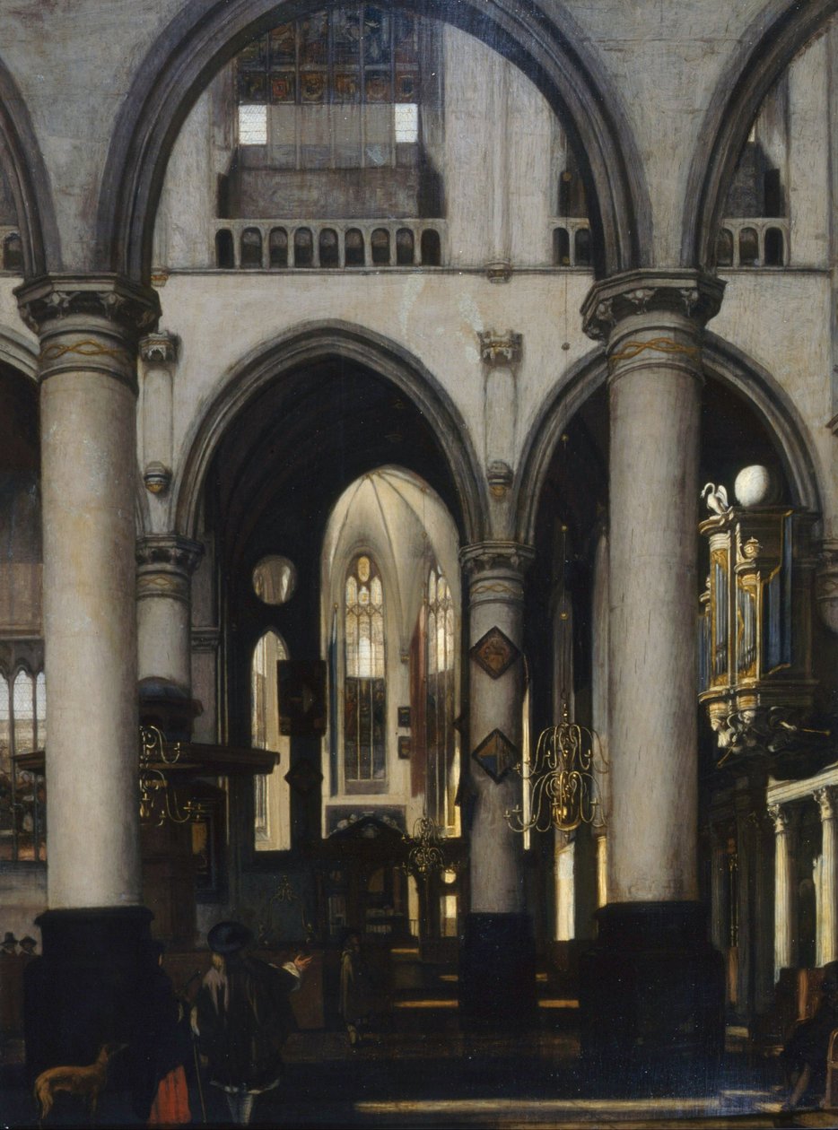 Vista, igreja, interior de Emanuel de Witte