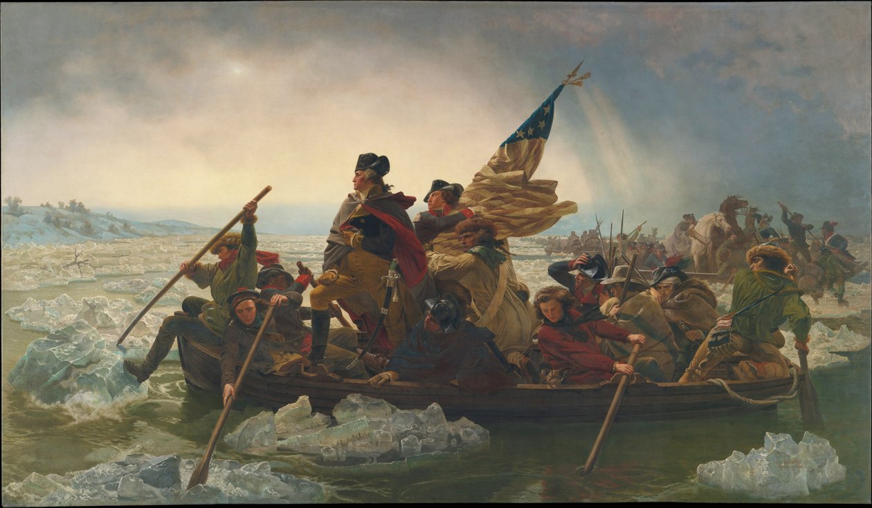 Washington Atravessando o Rio Delaware, 25 de dezembro de 1776, 1851 (cópia de um original pintado em 1848) de Emanuel Gottlieb Leutze