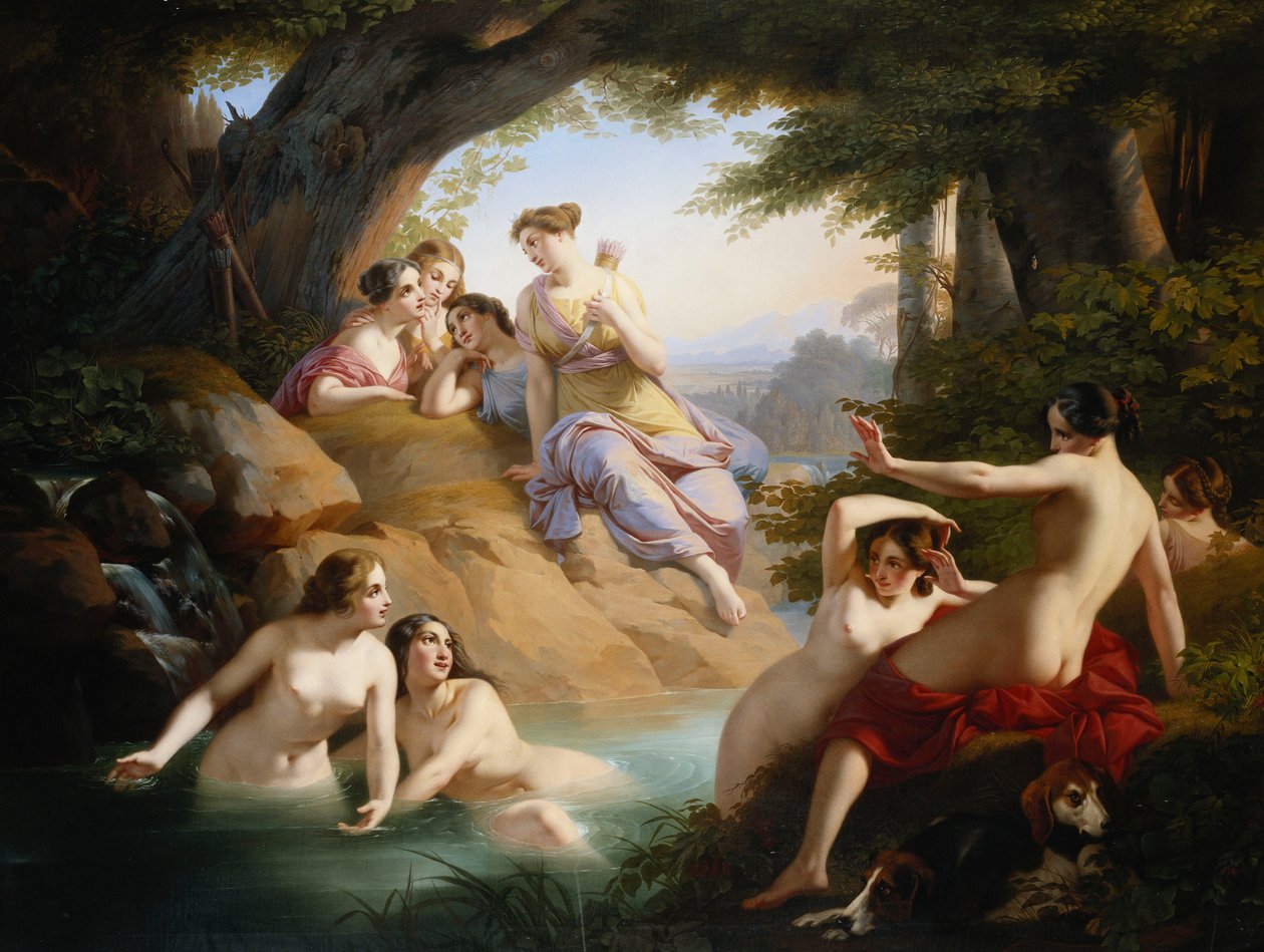 Diana e banho das ninfas, 1846 de Emil Jacobs
