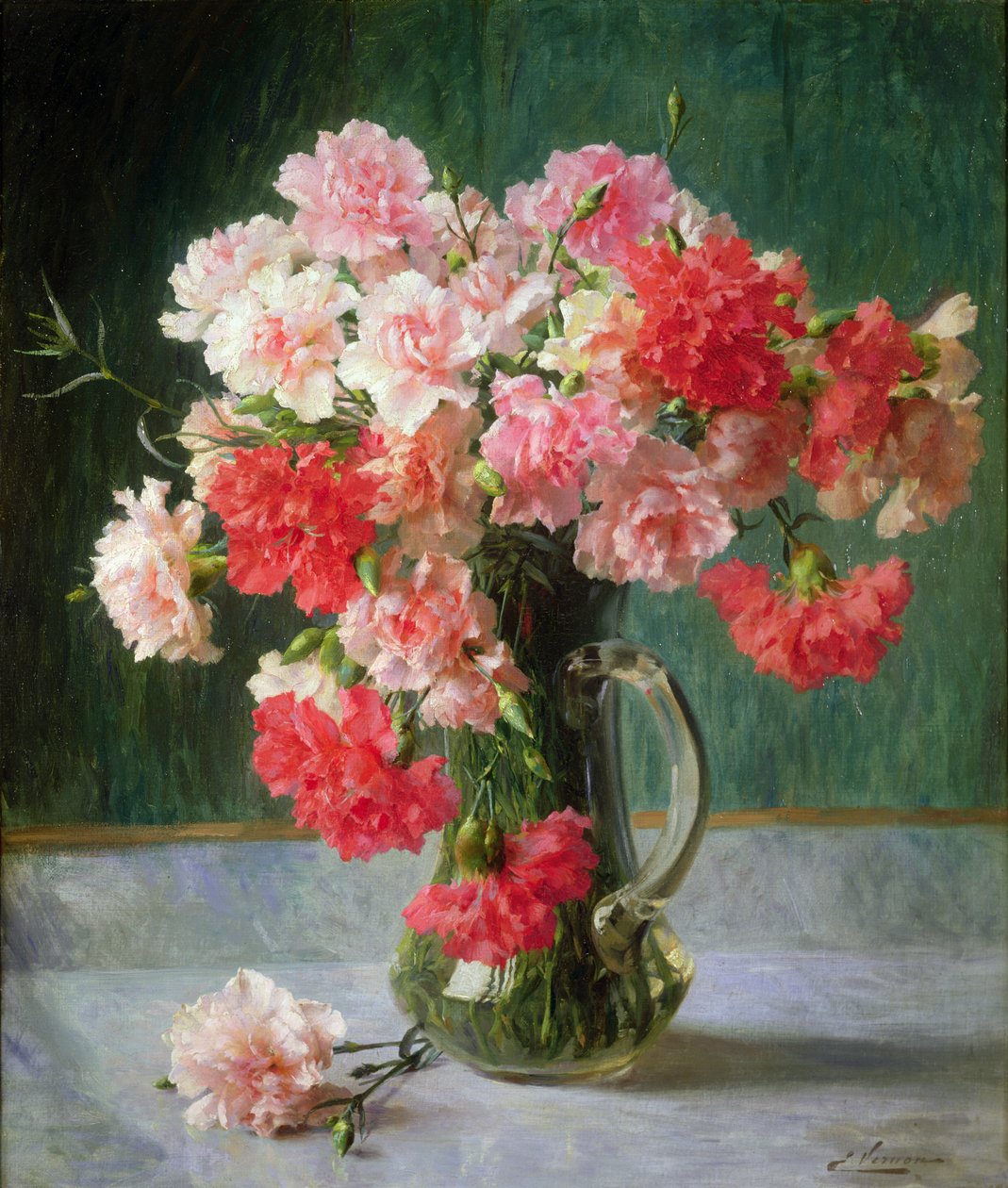 Ainda vida de cravos de Emile Vernon