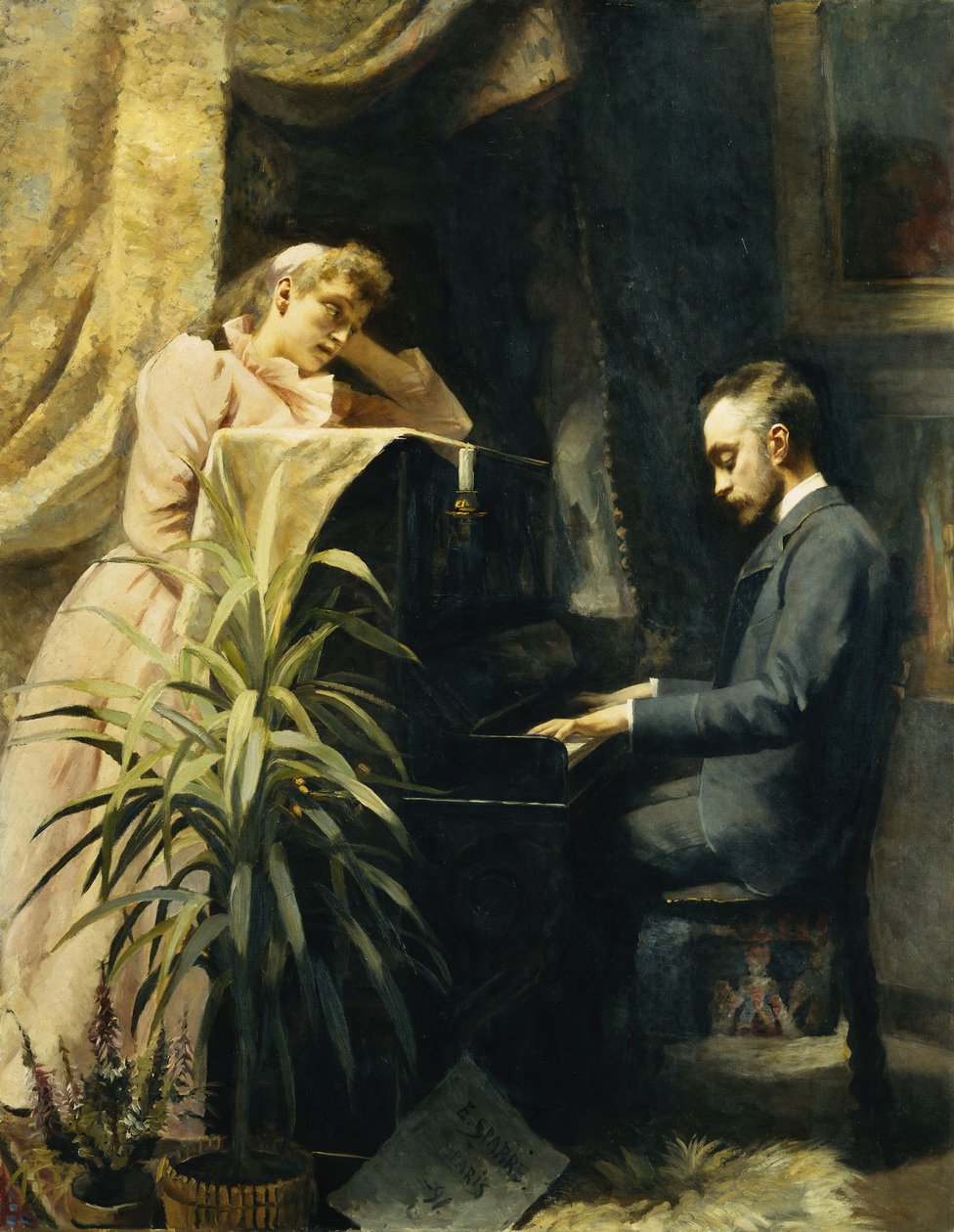 No piano, 1891 de Emma Sparre