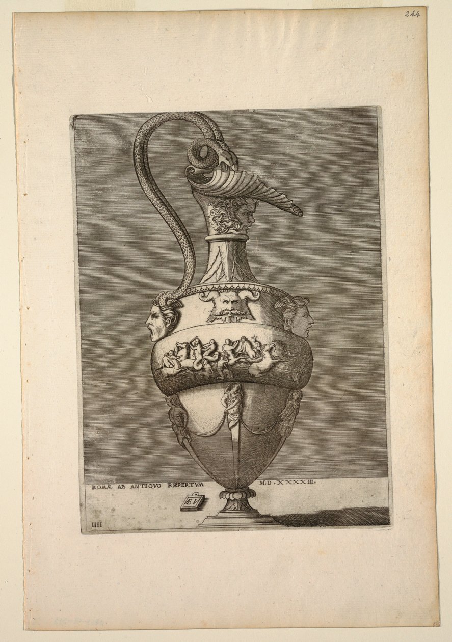 Ewer com um baixo-relevo de Enea Vico