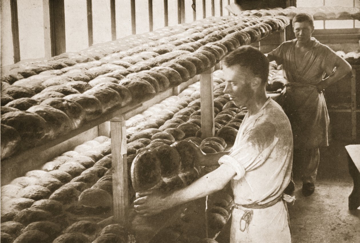 The Bakery, Eastcote, ilustração de prisioneiros alemães na Grã-Bretanha (fotogravura) de English Photographer