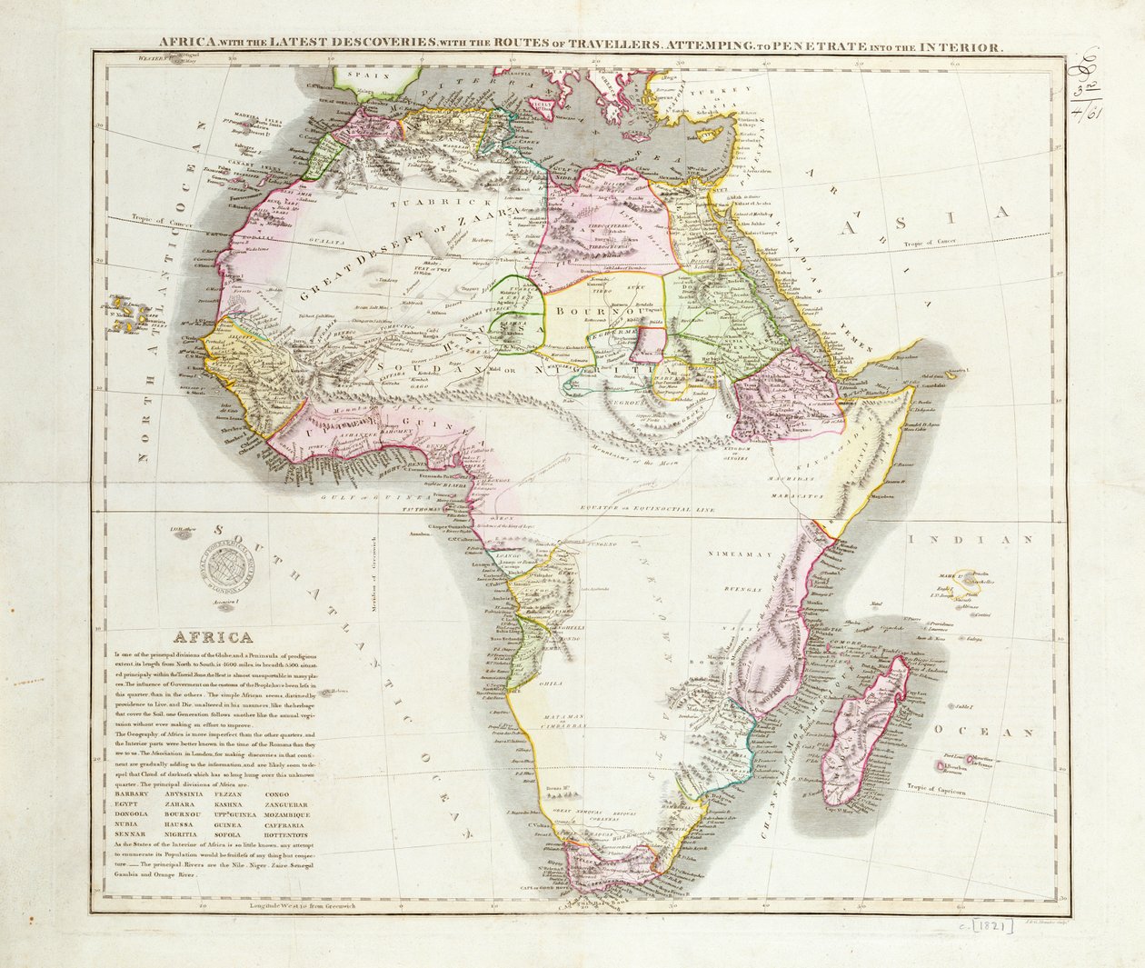 Mapa da África, 1821 de English School