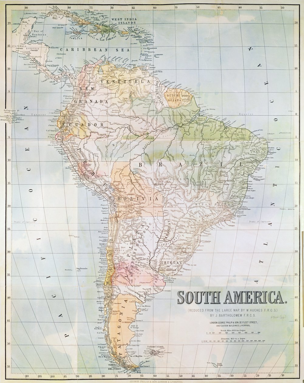 Mapa da América do Sul de English School