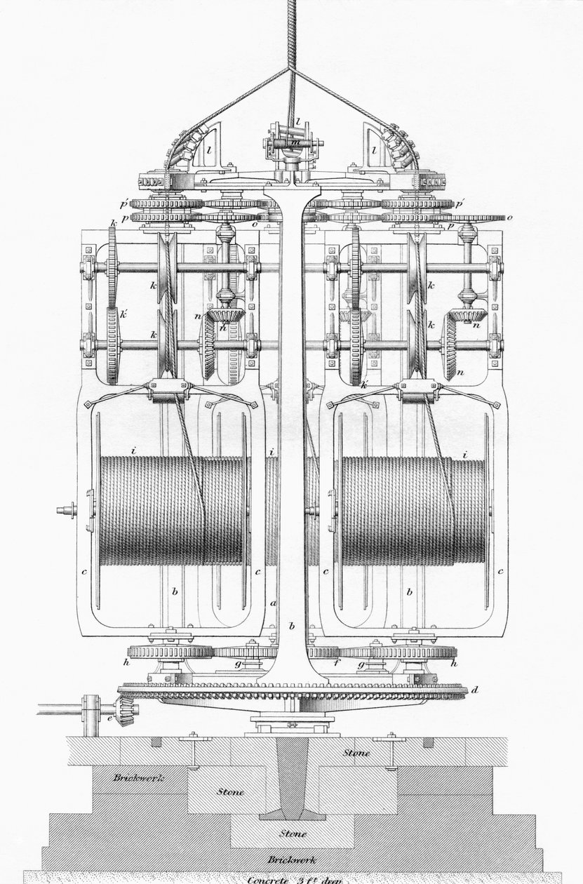 Máquina para colocação de cordas, da &39;Cyclopaedia of Useful Arts and Manufactures&39; de Charles Tomlinson de English School