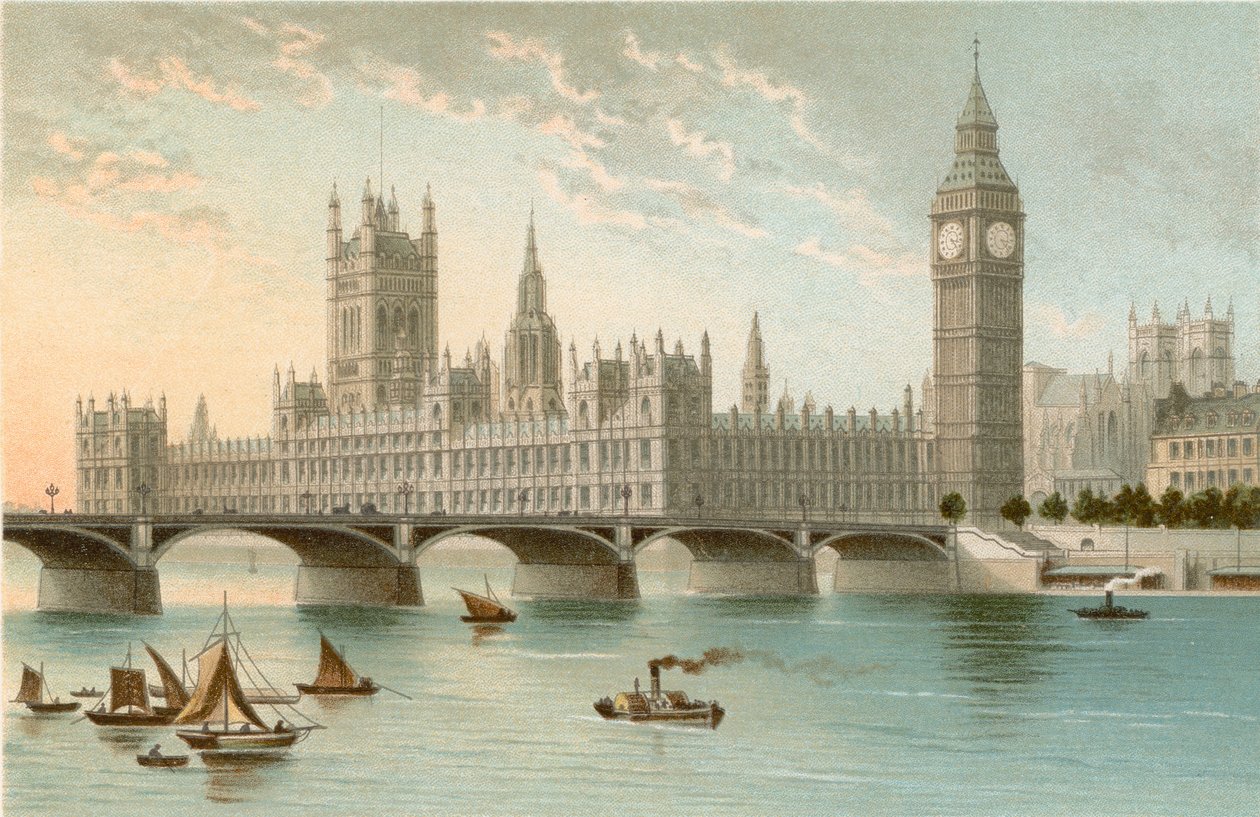 Casas do Parlamento und Westminster Bridge de English School