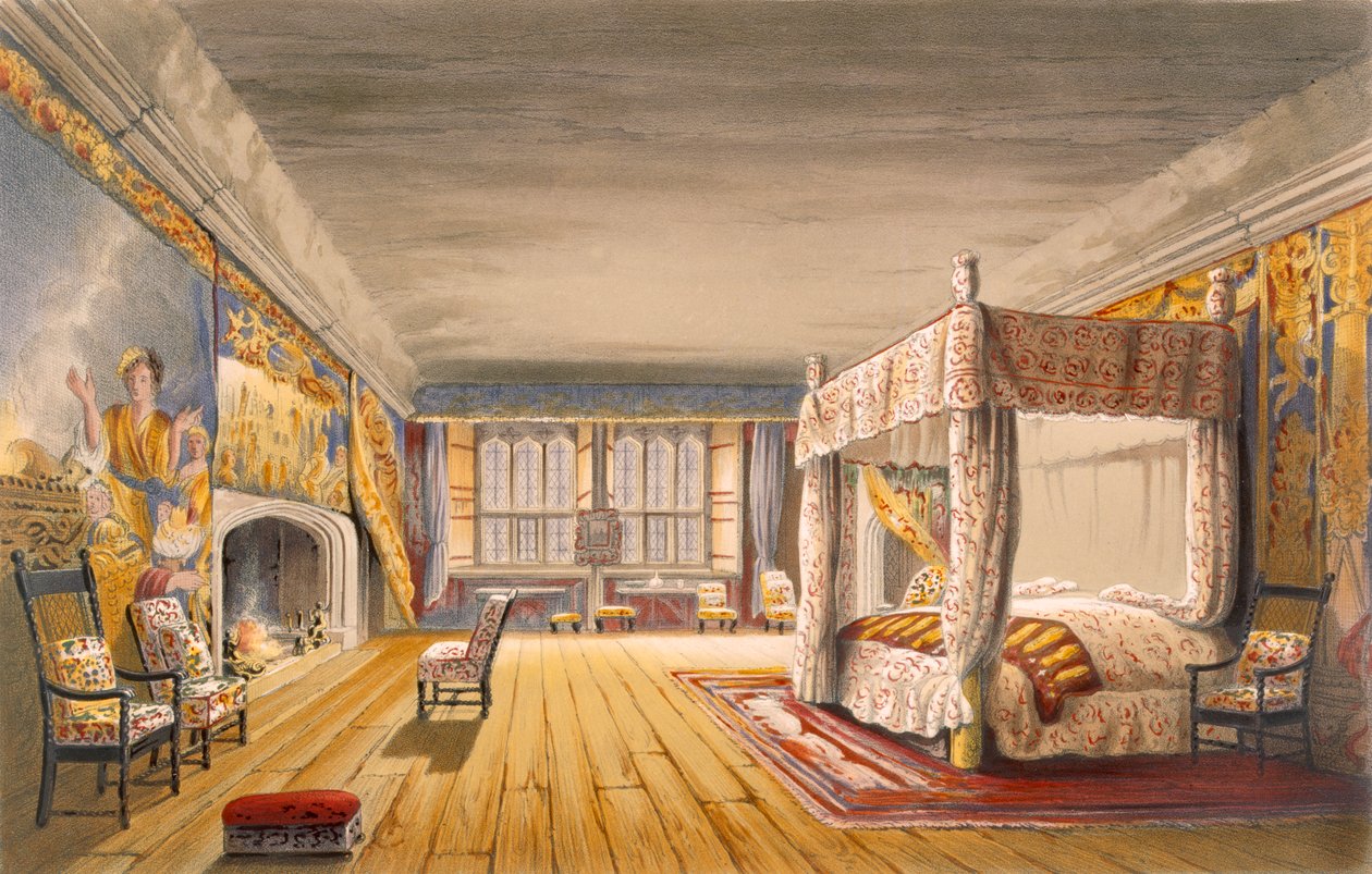 O melhor quarto, casa de Cotehele, c.1830-40 de English School