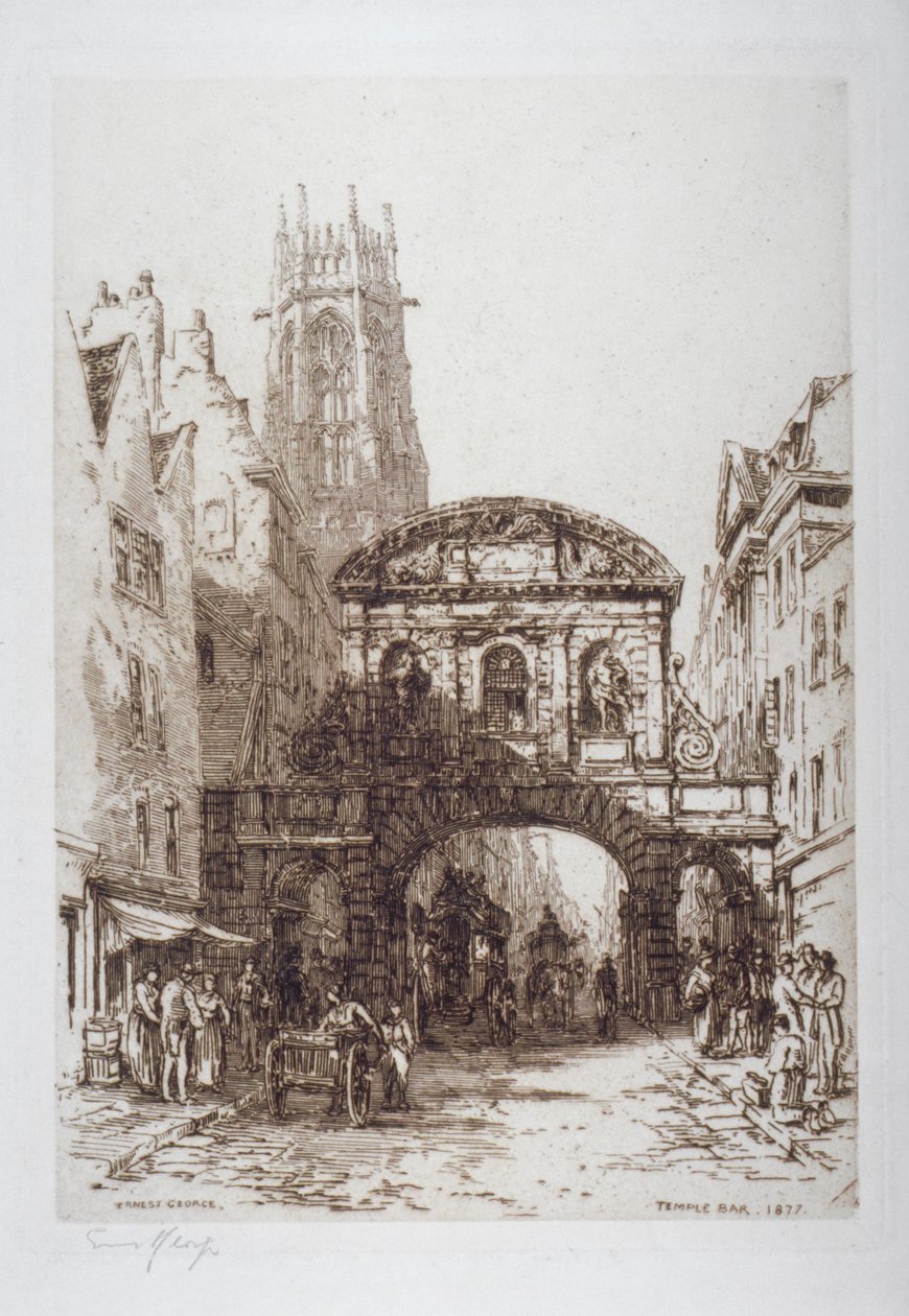 Temple Bar, Londres, 1877 de Ernest George