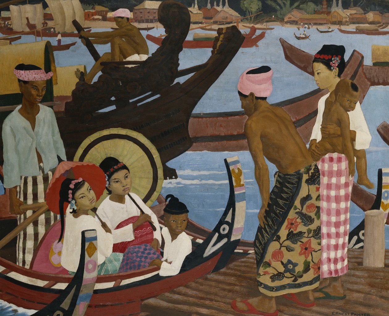 Cruzando o rio, Birmânia de Ernest Procter